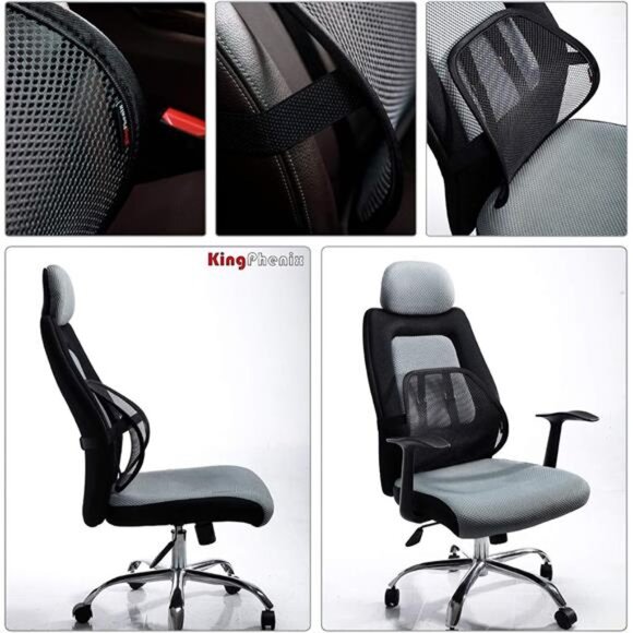 kingphenix Lumbar Support (2 Pack) with Breathable Mesh, Suit for Car, Office - Picture 4 of 7